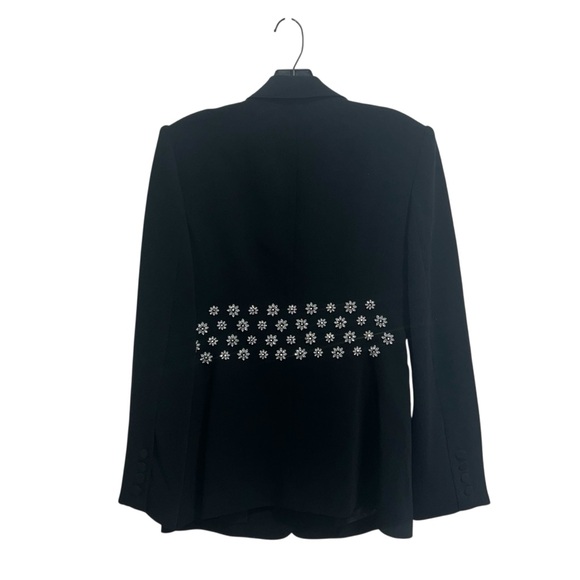 NEW NWT Cinq A Sept Loisa Crystal Embellished Crepe Blazer Jacket In Black - Picture 8 of 14